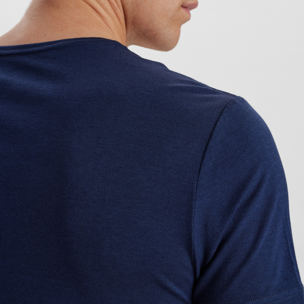 Marineblaues Bambus-T-Shirt mit Rundhalsausschnitt
