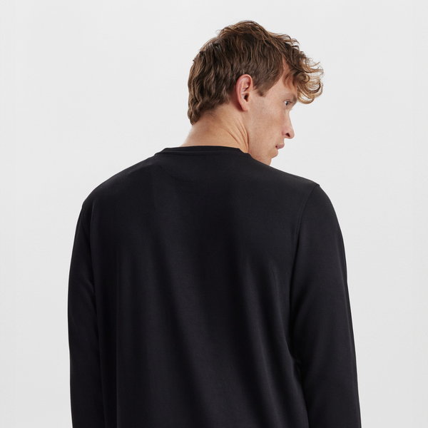 Schwarzes Bambus-Sweatshirt mit Abzeichen