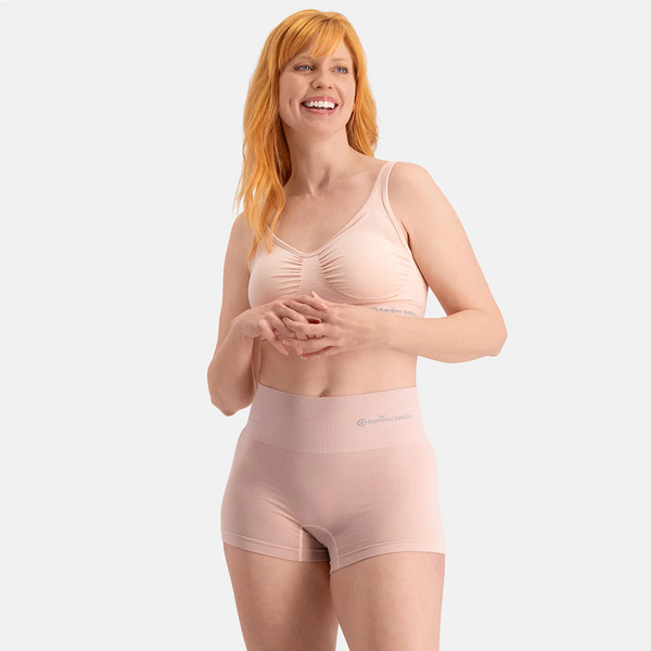 Stella Hotpants aus Bambus mit hoher Taille - Rose nude 2er Pack