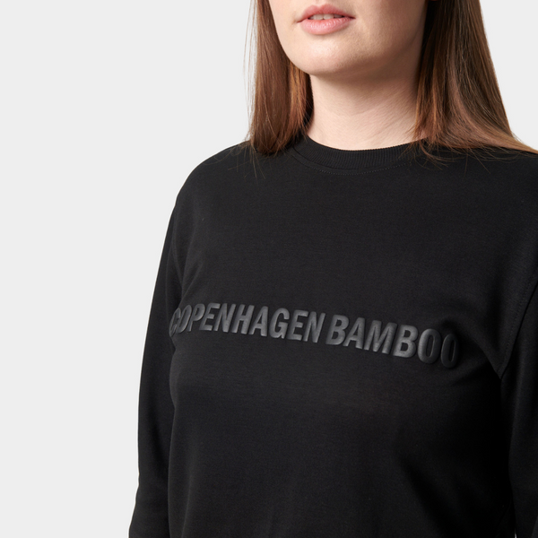 Schwarzer Bambus-Jogginganzug mit Logo