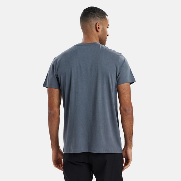 Graues Bambus-T-Shirt mit Rundhalsausschnitt
