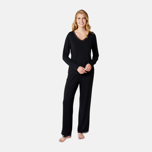 Jasmin Bambus Nacht Hose - schwarz