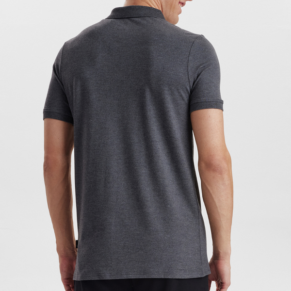 Dunkelgraues Piqué-Bambus-Poloshirt