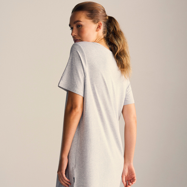 Bambus-T-Shirt-Kleid hellgrau