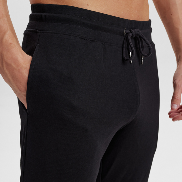 Schwarze Bambus-Sweatpants mit Abzeichen