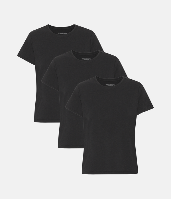 3er-Pack schwarzes Bambus-T-Shirt