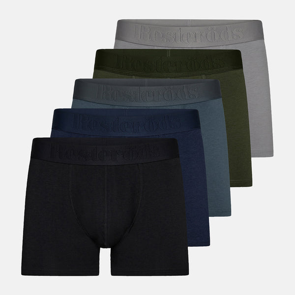 5 Paar Bambus-Unterhosen - schwarz/dunkelblau/blau/blau/grün/grau