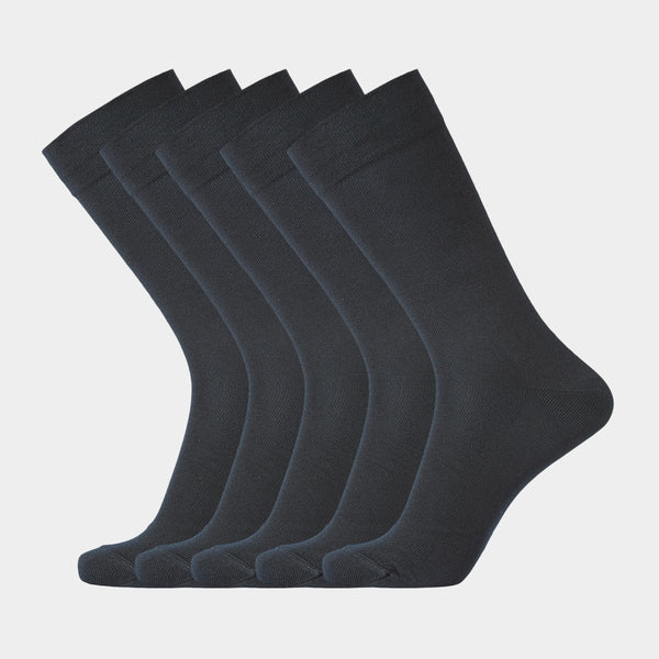5 Paar Socken aus Bambus ohne Gummizug, marineblau