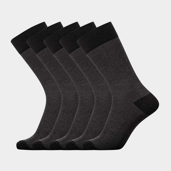 5 Paar Bambussocken schwarz gestreift