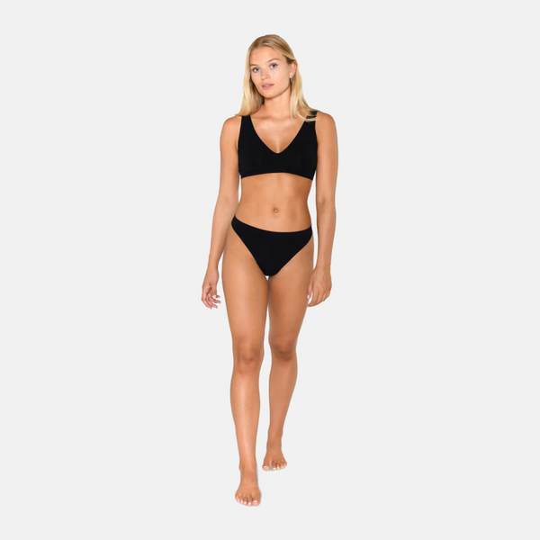 Schwarzer Bambus G-String-Slip