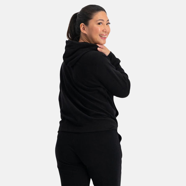 Gaby Bambus-Kapuzenpulli schwarz