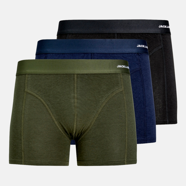 JACBASIC Bambus Unterhosen 3er Pack in grün/blau/schwarz