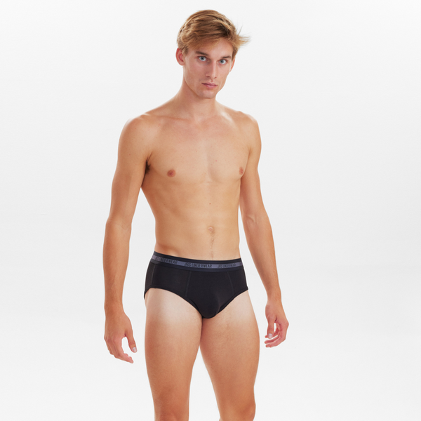 3 Paar Bambus-Slips für Männer schwarz - grau - navy