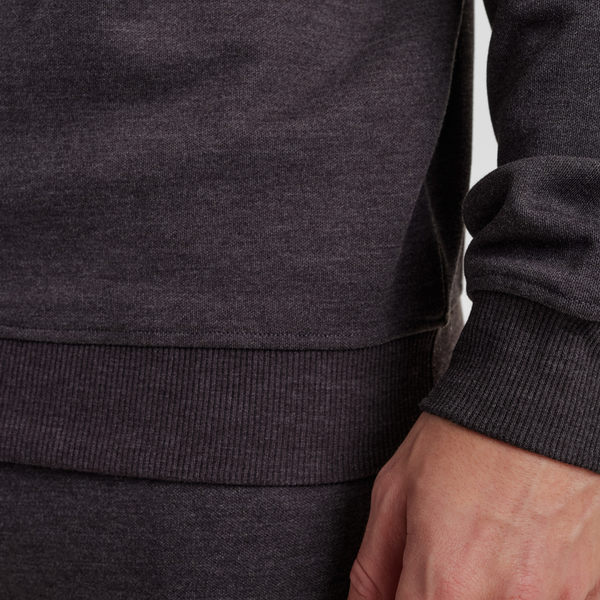Dunkelgraues Bambus-Sweatshirt mit Abzeichen