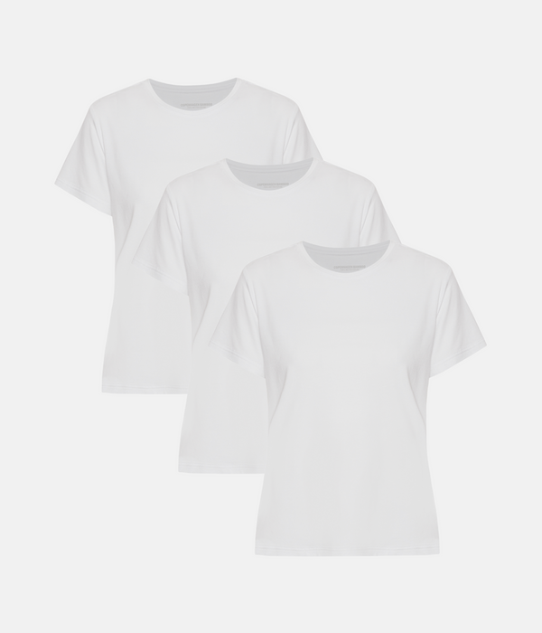 3er-Pack weißes Bambus-T-Shirt