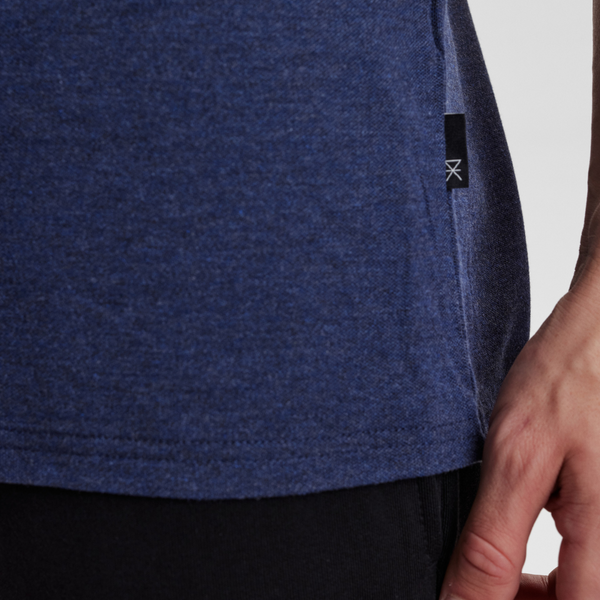 Marineblaues Piqué-Bambus-Poloshirt