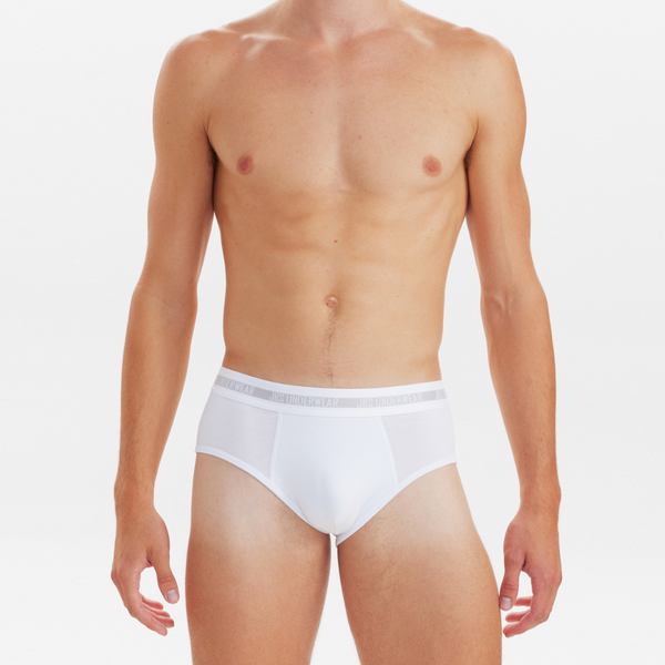3 Paar weiße Herren-Slips aus Bambus