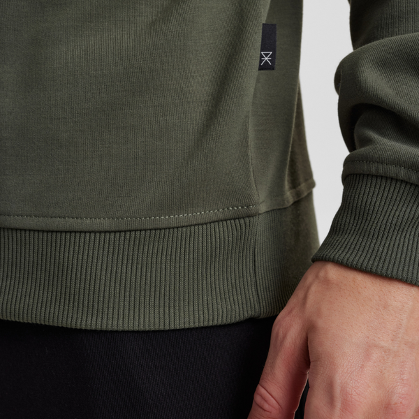 Dunkelgrünes Bambus-Sweatshirt mit Abzeichen