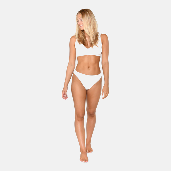 White bamboo bra top with wide straps