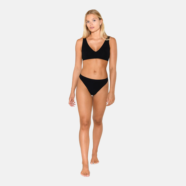 Schwarzer Bambus G-String-Slip