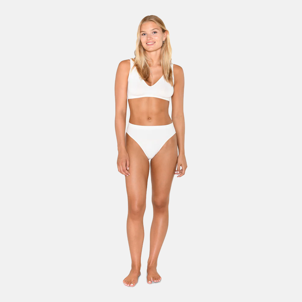White bamboo bra top with wide straps