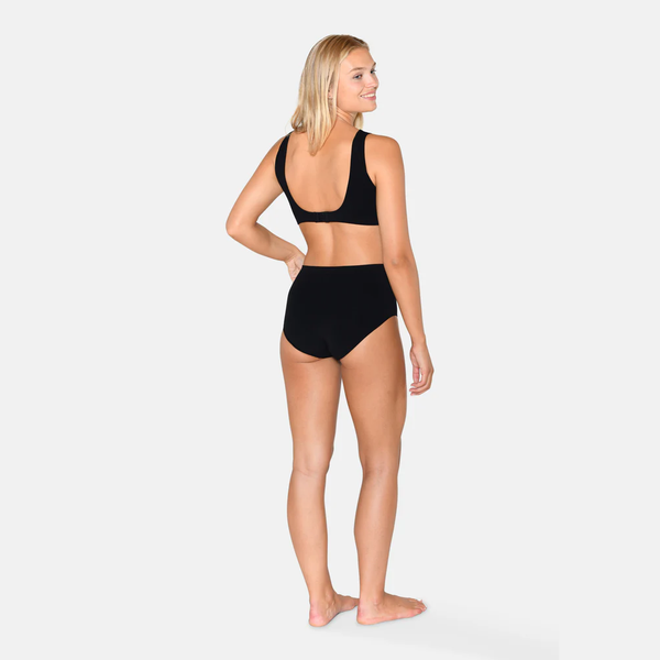 Black bra top in bamboo with wide straps