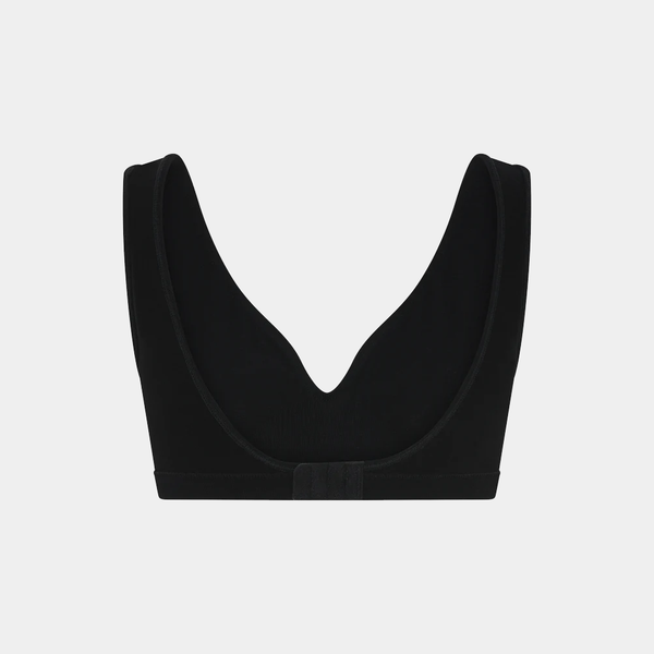 Black bra top in bamboo with wide straps