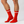 3 Paar rote Tennissocken aus Bambus mit weißen Streifen