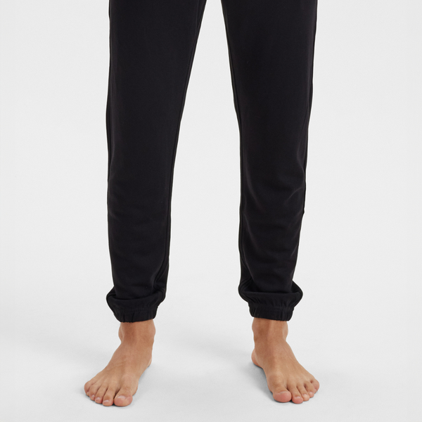 Schwarze Bambus-Sweatpants mit Abzeichen