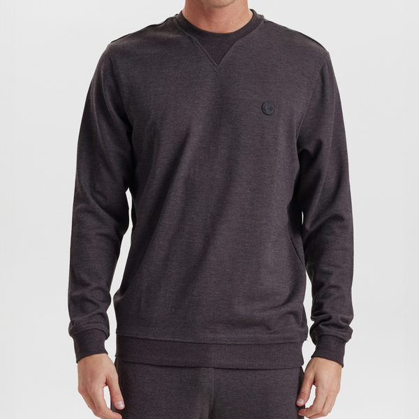 Dunkelgraues Bambus-Sweatshirt mit Abzeichen