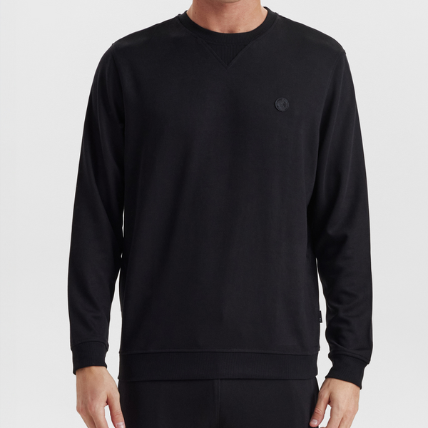 Schwarzes Bambus-Sweatshirt mit Abzeichen