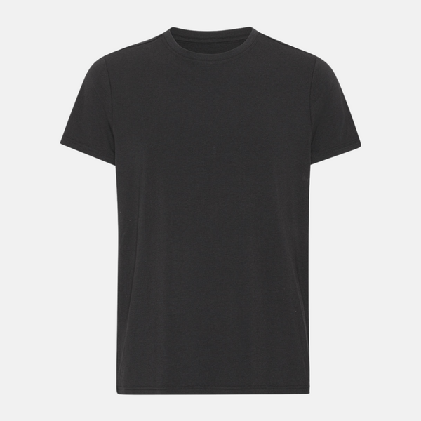 Schwarzes Bambus-T-Shirt mit Rundhalsausschnitt