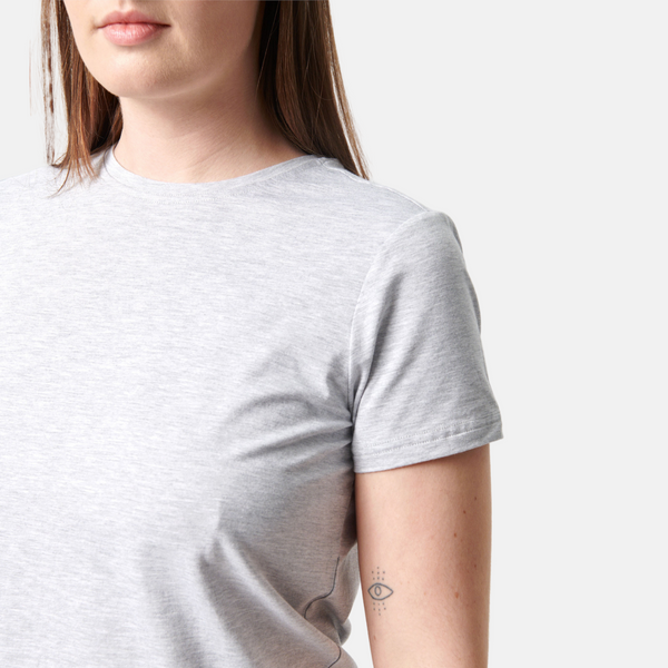 Hellgraues Kurzarm-T-Shirt aus Bambus