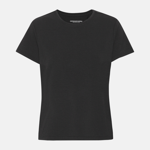 Schwarzes Kurzarm-T-Shirt aus Bambus
