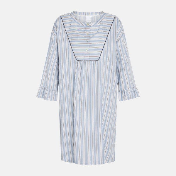 Nora bamboo Nachthemd - blau, weiß und grau gestreift