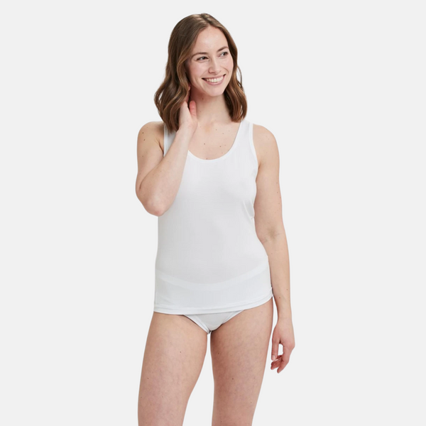 2 weiße Tanktops aus Bambus