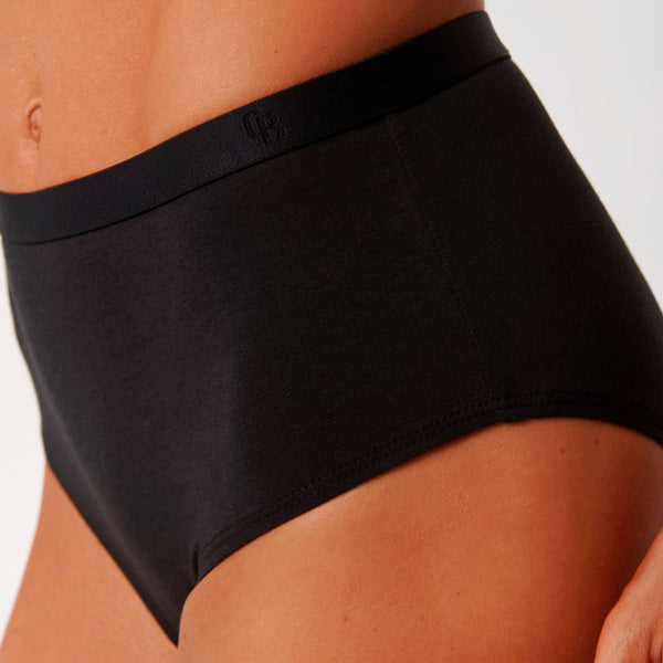 Maxi Panties 6 Pack - Black/Cream