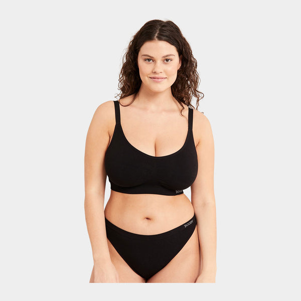 Bamboo bra for large breasts - black