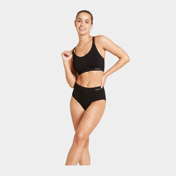 Bamboo bra for large breasts - black
