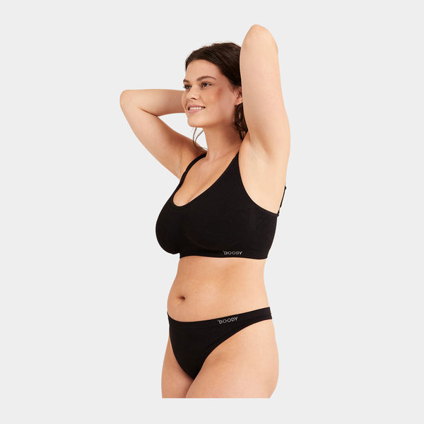 Bamboo bra for large breasts - black