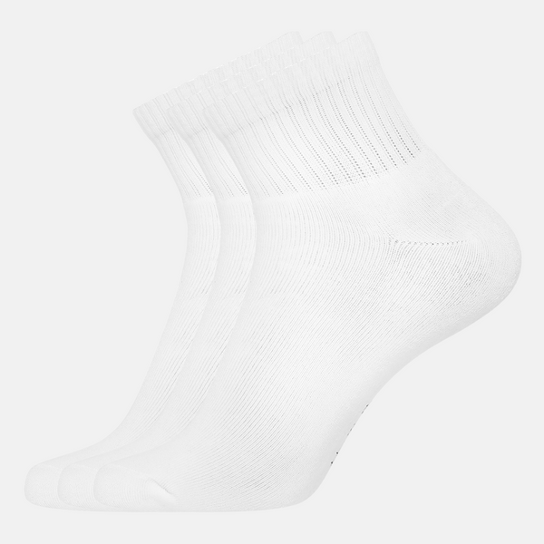 3 Paar weiße Tennissocken aus Bambus