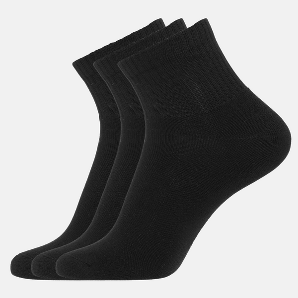 3 Paar schwarze Tennissocken aus Bambus