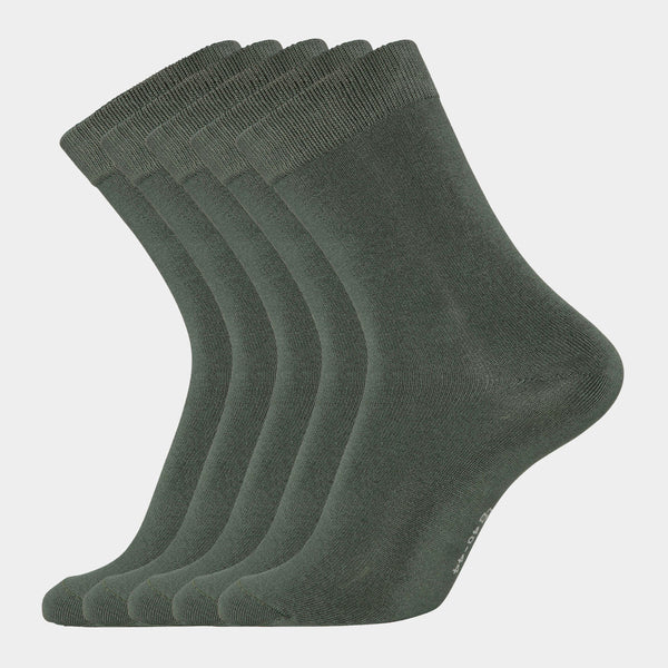 5 Paar Socken aus Bambus in Armeegrün