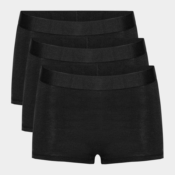 Schwarze Hotpants aus Bambus - 3er-Pack