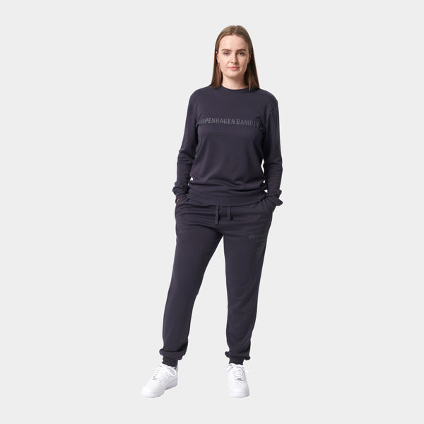 Dunkelgrauer Bambus-Jogginganzug mit Logo