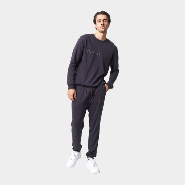 Dunkelgrauer Bambus-Jogginganzug mit Logo