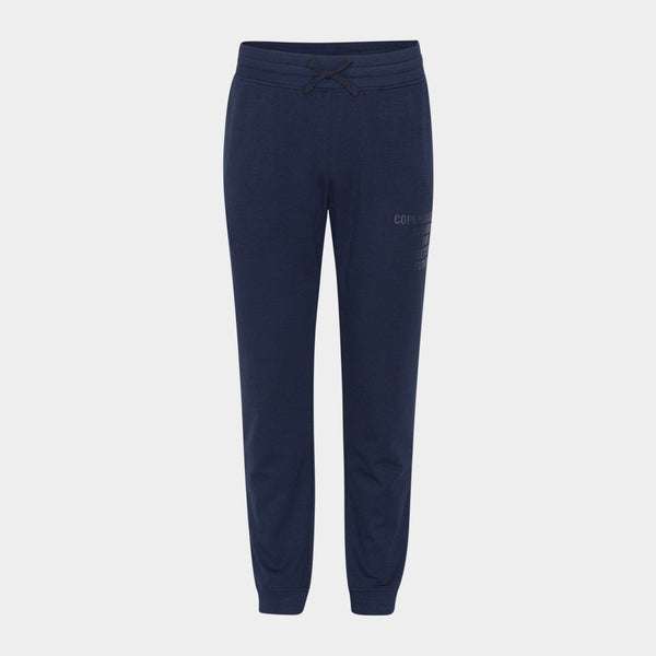 Marineblaue Bambus-Sweatpants mit Logo