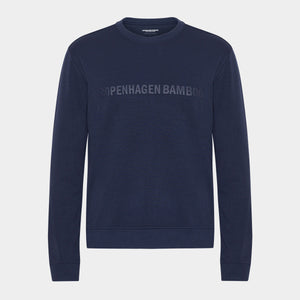Blå bambus joggingsæt med logo fra Copenhagen Bamboo