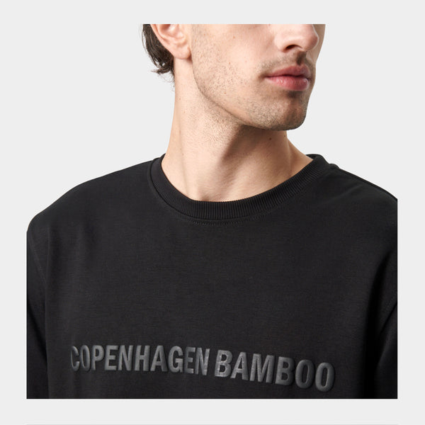 Black bamboo sweatshirt with logo