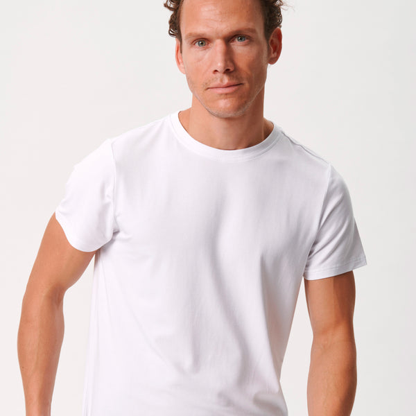 3er-Pack Bambus-T-Shirt weiß/weiß/schwarz